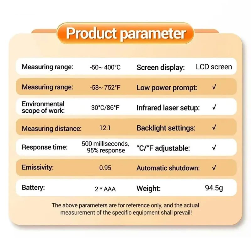 TH201 Digital Thermometer Handheld Non-Contact Laser Temperature Meter Gun Temperature Tester Instruments Pyrometer 2025