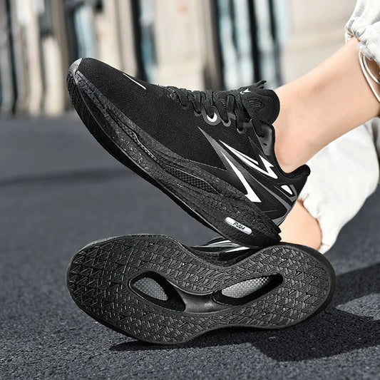 Running shoes for Outdoor use, Fashionable for Both Men and Women, Comfortable and Breathable sports and Casual shoes. black 10