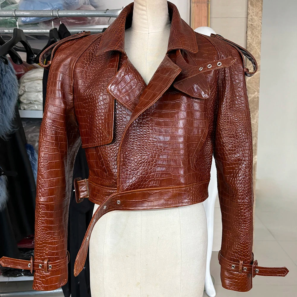 YOLOAgain Burgundy Suede Jacket Women Genuine Sheepskin Leather Jacket Coat