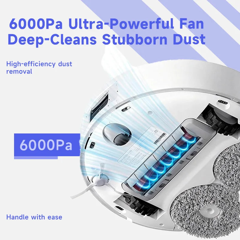 【Xiaomi】 Robot Vacuum H40, 10,000 Pa Powerful Aspiration, Ultra-Accurate Cleaning with Navigation LDS, 2-in-1: Vacuum and Wash