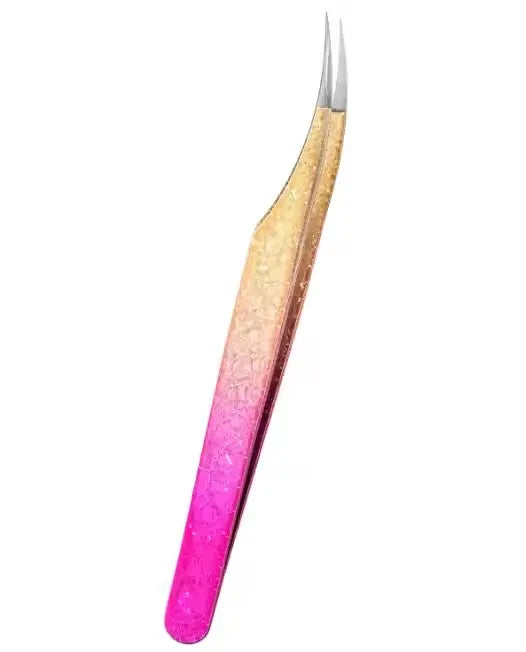 1pc/5pcs Grafting Eyelash Stainless Steel Ice Flower Gradient Tweezers Precision Color Grafting False Eyelash Tweezers