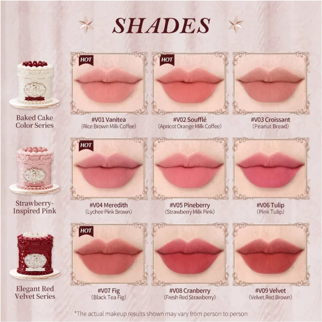 Flower Knows Strawberry Cupid Cake Lip Mud Matte Velvet Lip Cream Soft Mist High CoverageMakeup Smooth Preventing Fading
