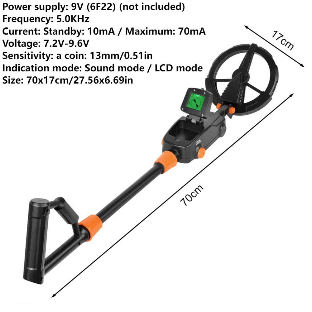 Metal Detector Gold Silver Detector Gold Search Treasure Getector Gold Finder 360 Degree Handheld Alarm Coil Metal Detect Tool