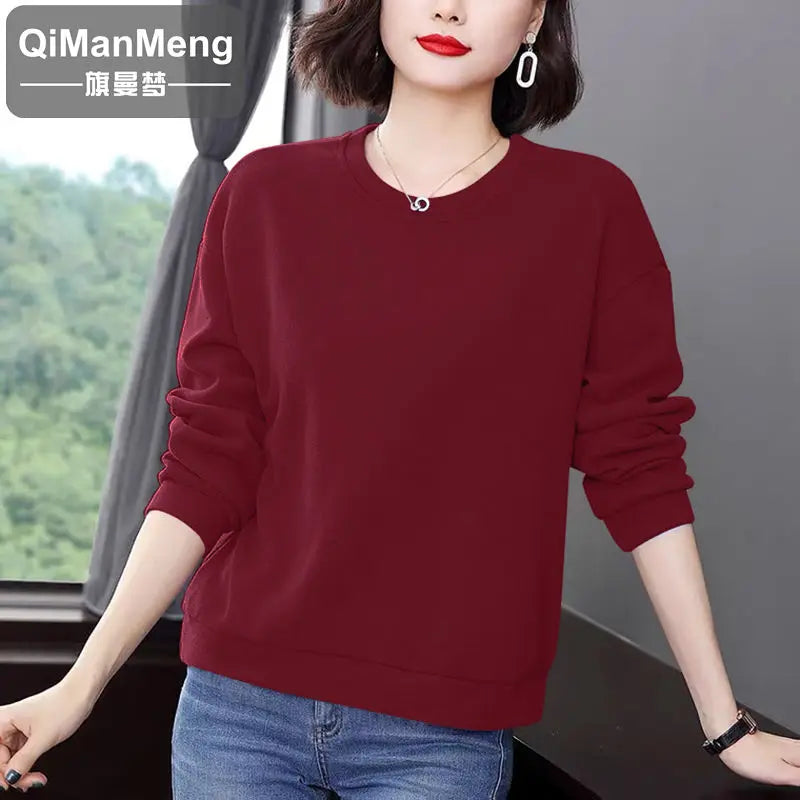 Simplicity Casual Autumn/Winter New Women's O-Neck Printing 3D Fashion All-match Loose Long Sleeve Pullovers Sweatshirts Tops