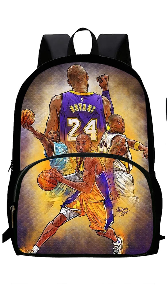 Basketball K-Kobe B-Bryant Child School Backpack 1/3PCS  with Lunch Bags ,Pencil Bags  School Bags for Boys Girls Best Gift