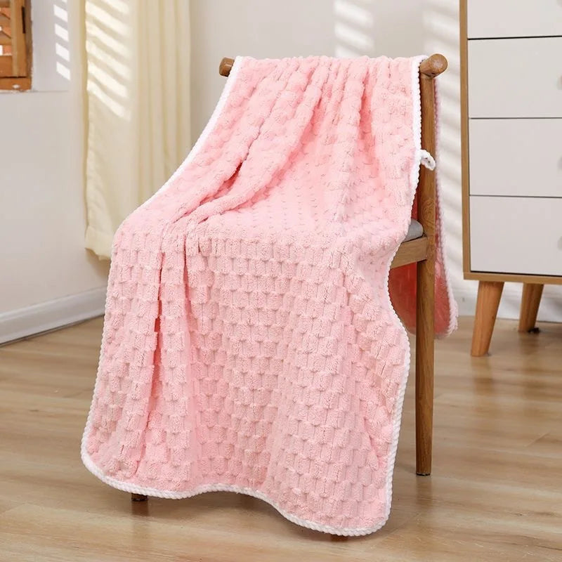 70x140cm Bath Towels Coral Fleece Ultra Absorbent Waffle Weave Soft Absorption Quick Dry Polyester Spa Gym Towels Unscented