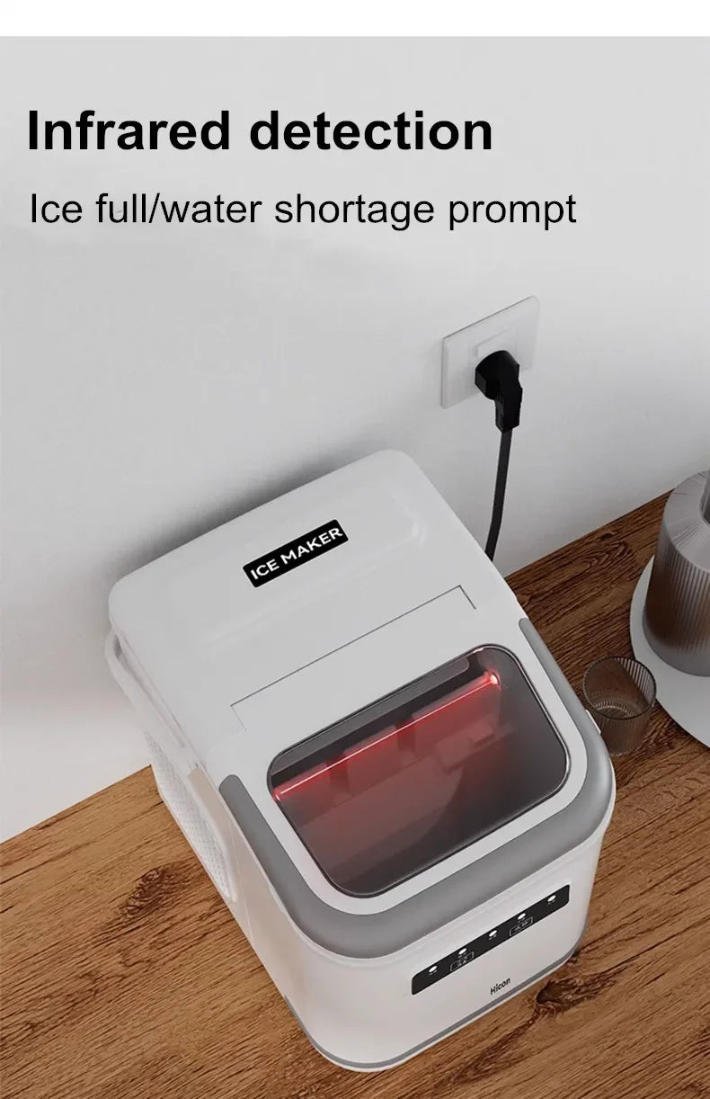 Ice Maker 15KG Automatic Household Mini Ice Cube Machine, Portable Intelligent Quiet Ice Maker for Home Dormitory Outdoor Use