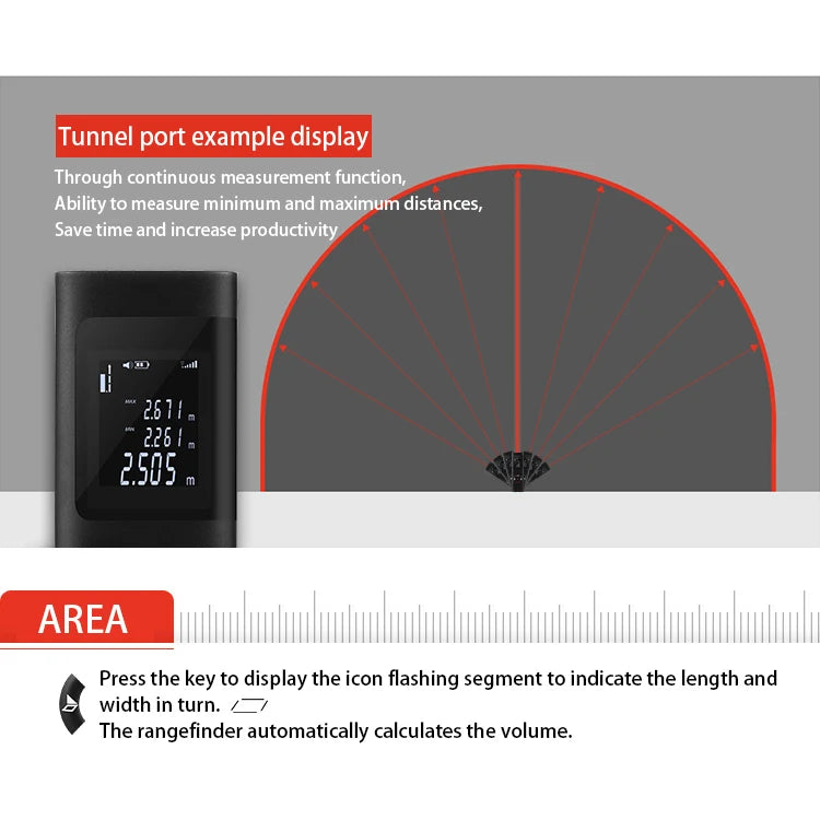 40M Laser Distance Meter Portable Rangefinder USB Charging Laser Trena Measure Tools Digital Rangefinder With Angle Measure