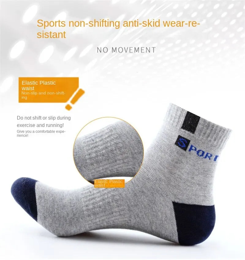 5Pairs/Lot Men's Socks Mid-tube Socks Absorb Sweat Running Professional Sports Socks Breathable Outdoor Basketball Riding Socks