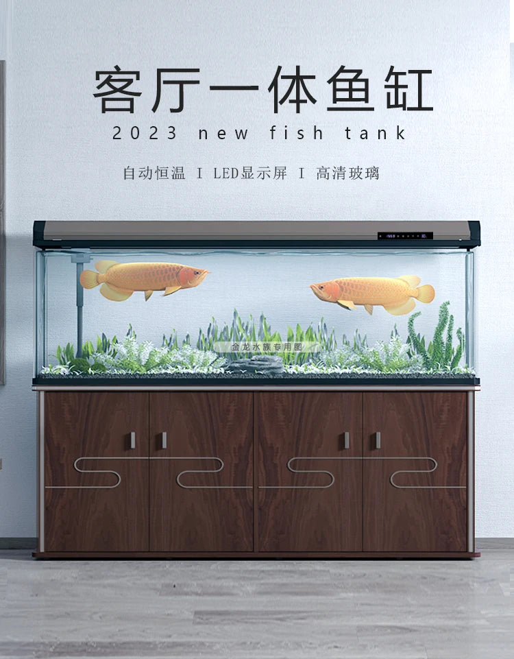 Fish Farming Equipment Glass Aquarium Indoors Ecology Decoration Living Room Aquarium Floor Luxury Home Furniture Acquario Lsyg