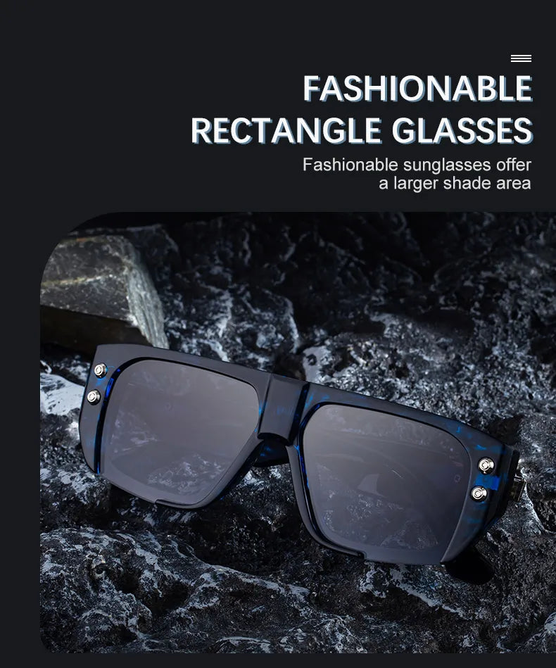 Polarized Oversized Square Sunglasses Men 2025 Luxury Brand Retro Steampunk Outdoor Sun Glasses Trendy Shield Shades UV400