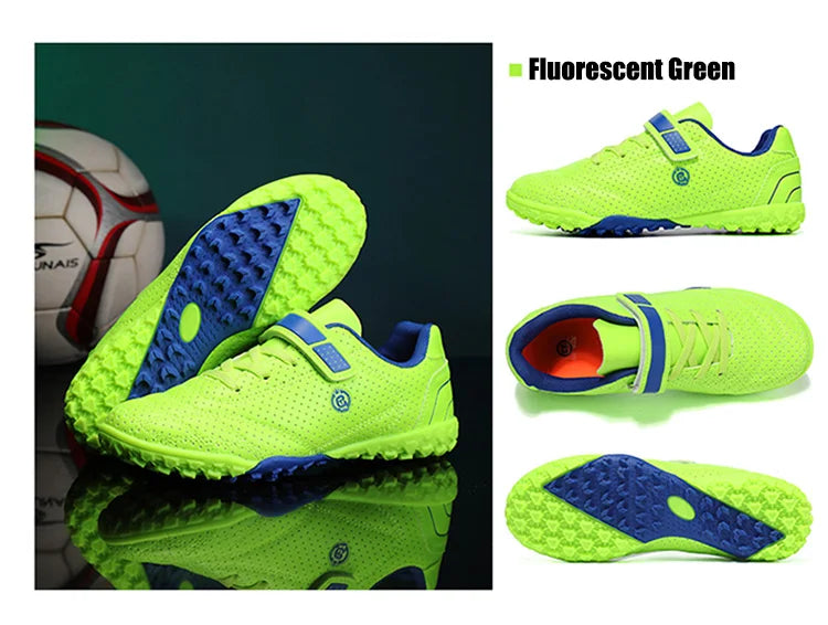 Children's Boys Low-Top Football Shoes Summer Breathable Sport Training Sneakers Outdoor Youth Turf Soccer Shoes
