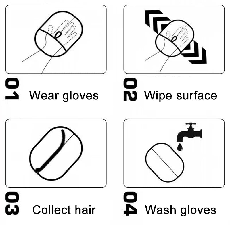 Pet Hair Removal Gloves Clothing Hair Collection Electrostatic Removal Gloves Double-sided Reusable Pet Beauty Gloves Upgraded