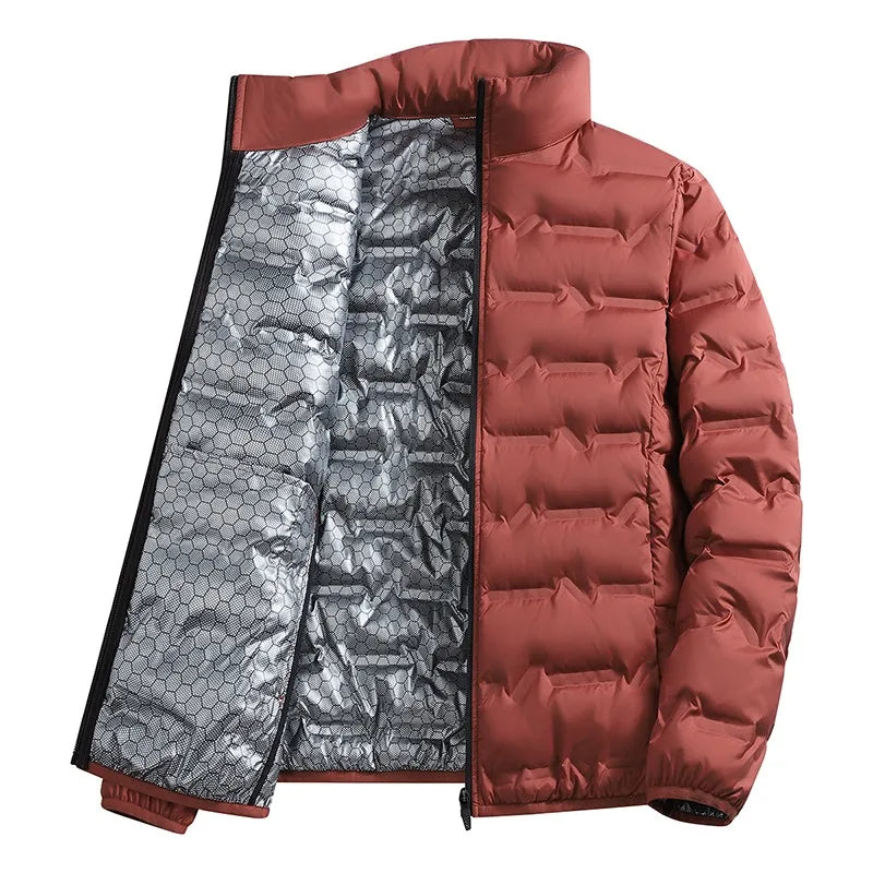 CHUJIEMen's autumn and winter graphene material warm and casual lightweight cotton jacket men's coat