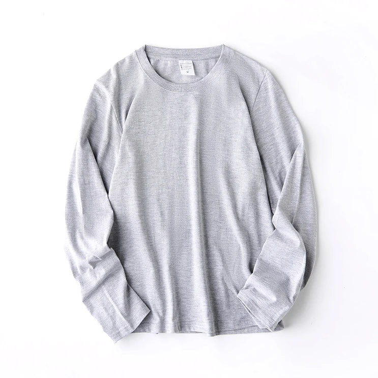 Cotton 100% Long-sleeved Men's T Shirt MRMT 2025 Brand New Round-collar Solid-color Men T-shirt for Male Tshirt Man Tops Tees