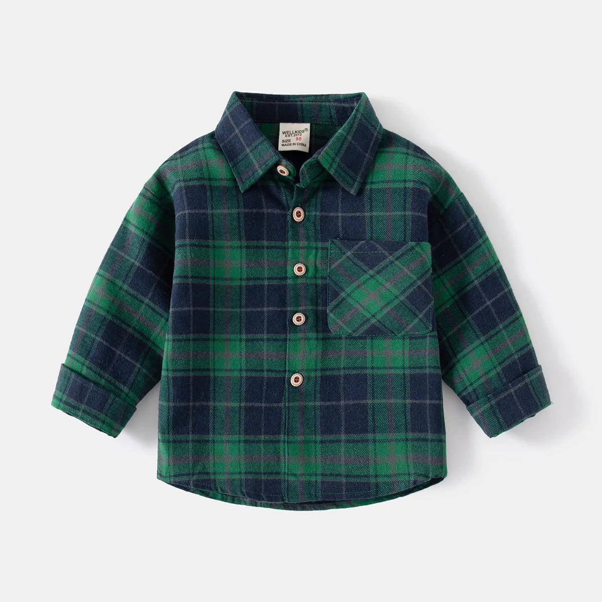 2-7 Years Shirts For Children 2025 Kids Clothes Boys Shirts With Collar Cotton Long Sleeved Plaid Casual Top Blouse For Boy