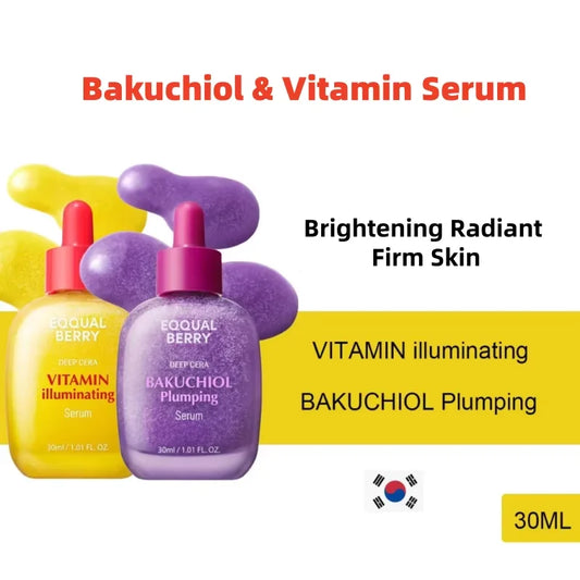 Korean Skin Care Vitamin Illuminating & Bakuchiol Face Serum Vitamin C Niacinamide Anti-Aging Serum Brightening Firm Skin 30ml