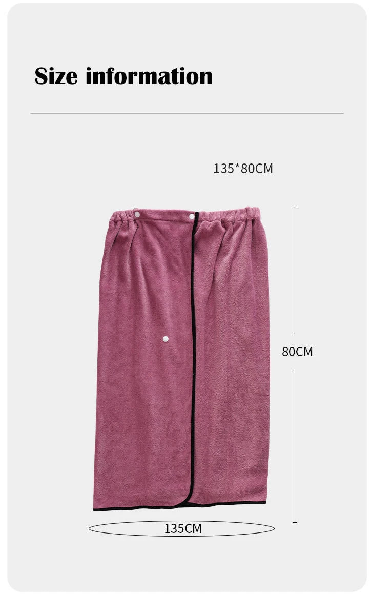 Cotton Bath Towel Wrap Bathrobe Thickened Soft Absorbent Quick Dry Velvet Wearable Plus Towel Hotel Bathing Sleepwear