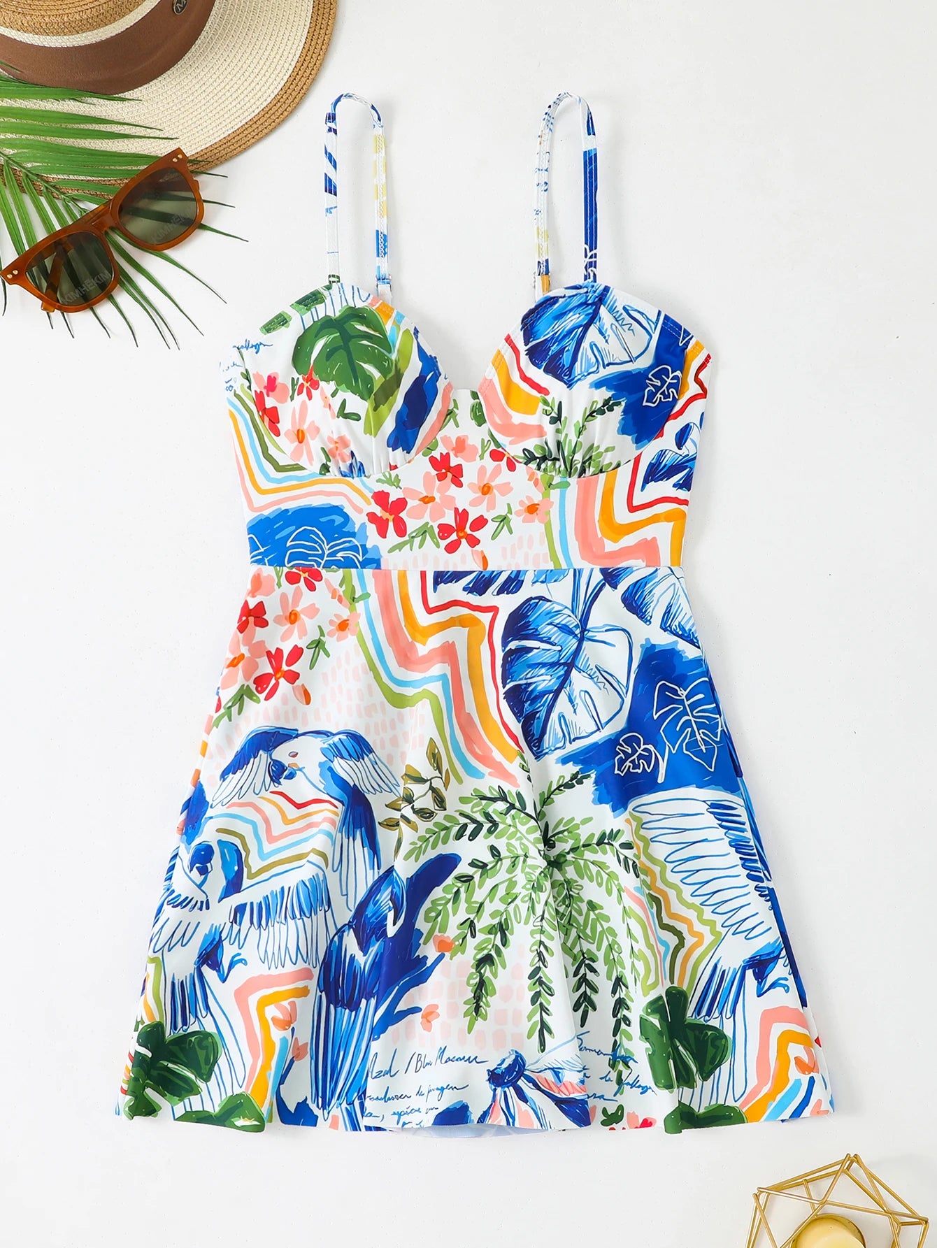 Women's One-Piece Swimsuit with Skirt, Conservative Style Swimwear, Comfortable and Stylish Bathing Suit for Beach and Pool