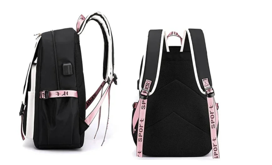 School Bags for Teenage Girls The Amazing World of Gumball Printed Students Bookbag Large Capacity Travel Bagpack with Usb Port