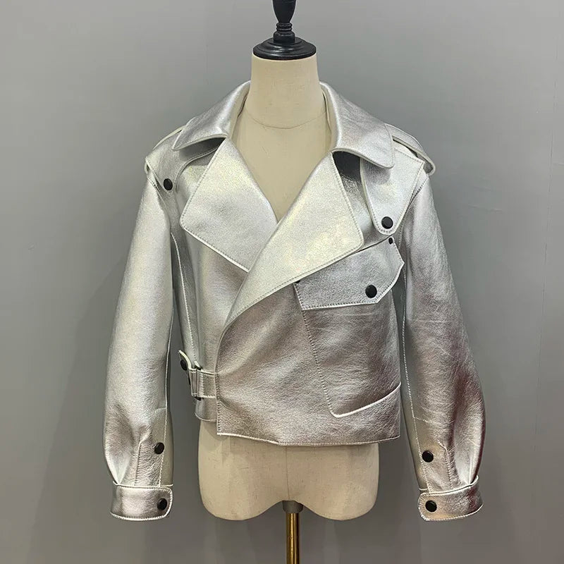 2025 26 Colours Women's Genuine Leather Jacket New Fashion Real Leather Coat Lady Autumn Winter Sheepskin Leather S7547