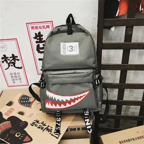 Fashion large back packs for girls boys black wateproof school Backpacks woman shark print travel bags mochilas escolar