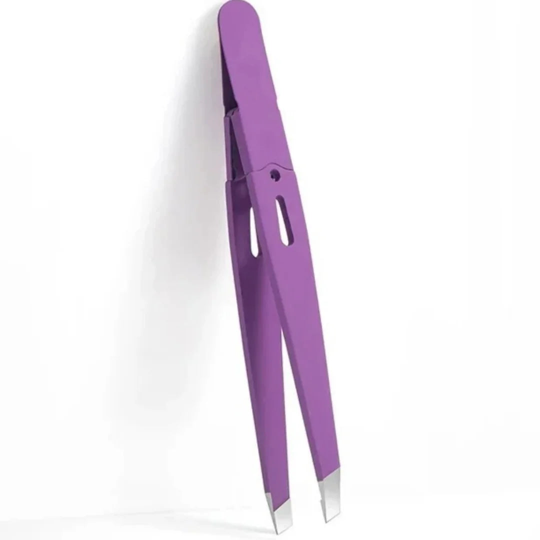 186--  Eyebrow Tweezer Colorful Hair Beauty Fine Hairs Puller Stainless Steel Slanted Eye Brow Clips Removal Makeup Tools