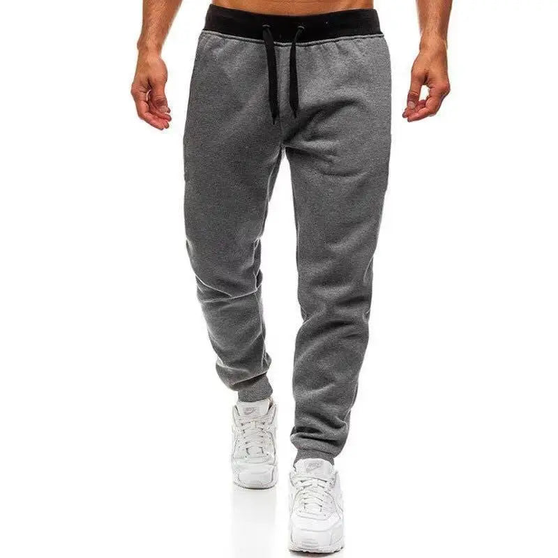 Spring and Autumn Outdoor Sports Pants Men's Casual Slow Running Shorts Elastic Fitness Solid Color Tethered Pants