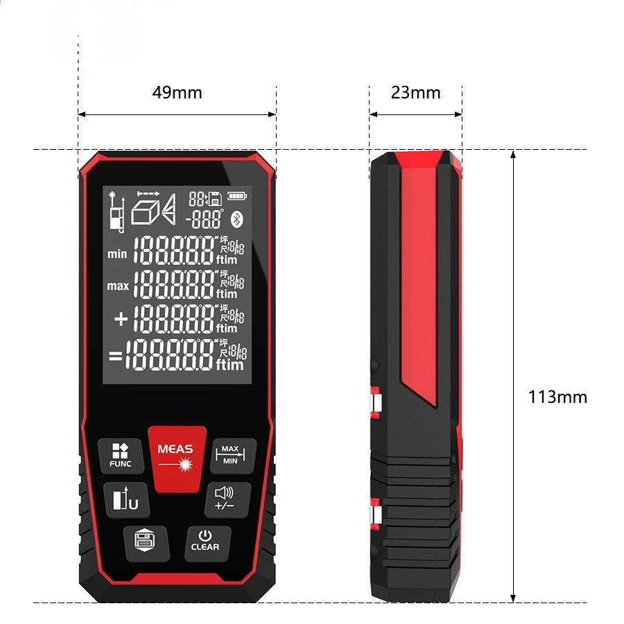 Laser Distance 50M/100M/120M Rangefinder Profesional Meter Laser Range Finder Ruler Test Tool
