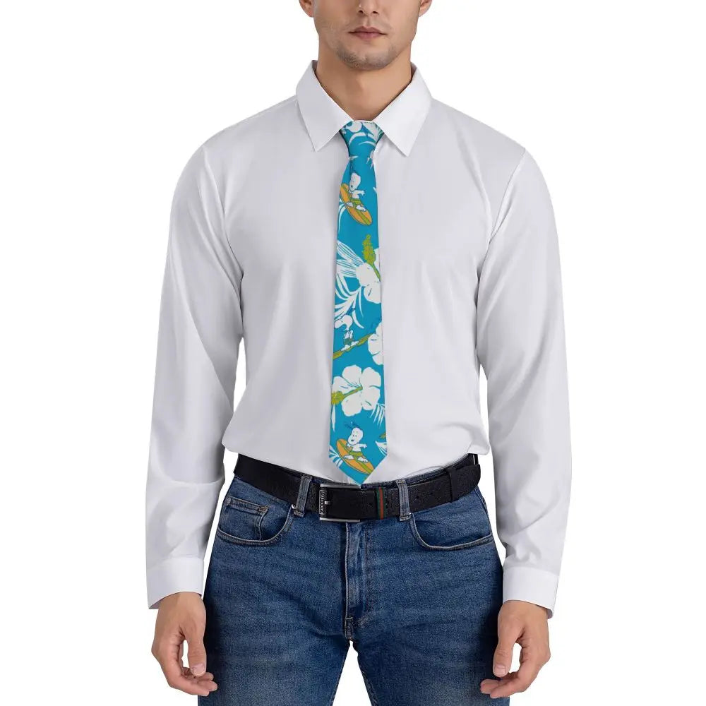 Snoopys & Woodstock Smile Giggle Laugh Neckties Silk 8 cm Neck Tie for Mens Shirt Accessories Cravat Wedding Accessories Office
