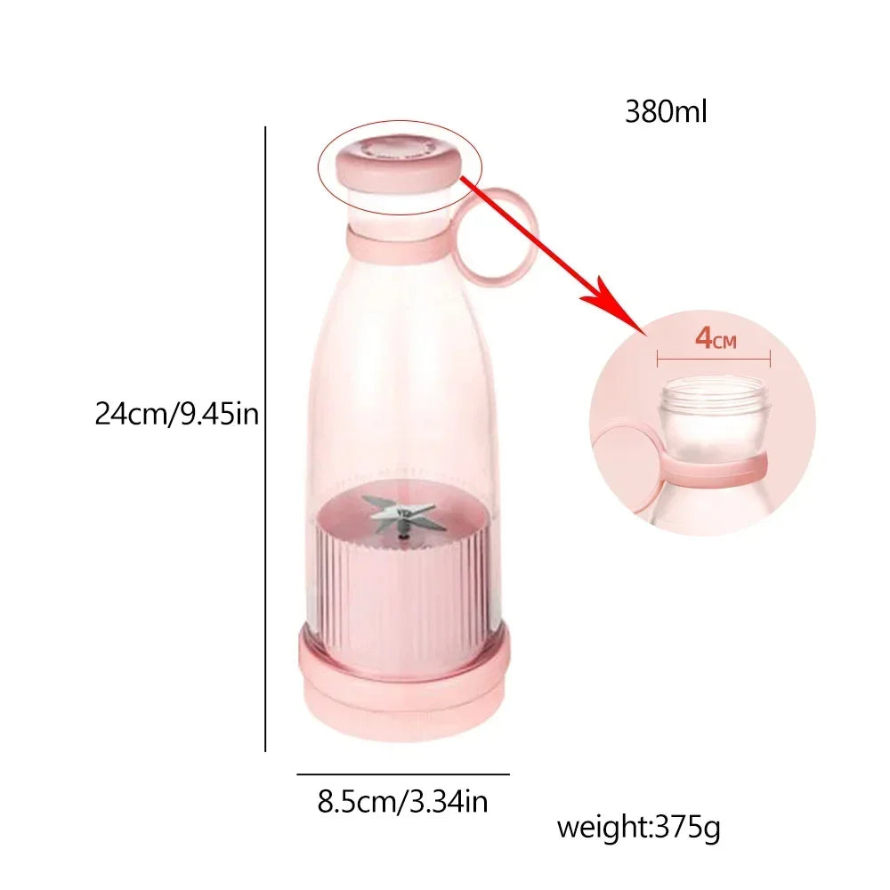 1pc 420ml Personal Size Blender, Portable Blender, Battery Operated USB Blender, Smoothies  Blender Bottle  Portable Juicer