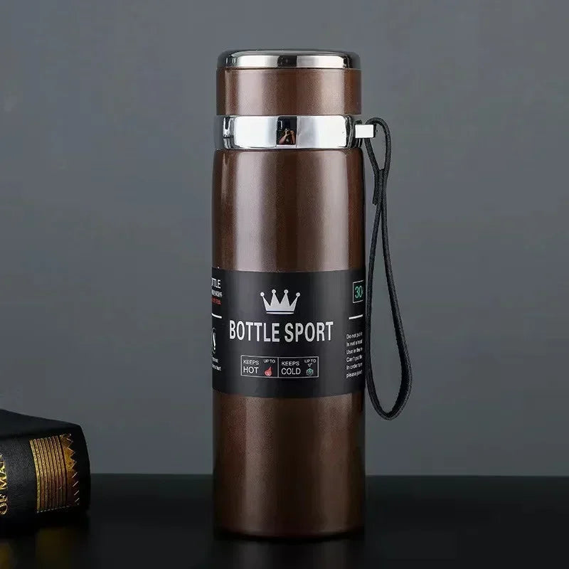 Vacuum Insulated Thermos Water Bottle with Wide Mouth Cup, BPA-Free Stainless Steel Water Bottles Flask for Cold & Hot Drink