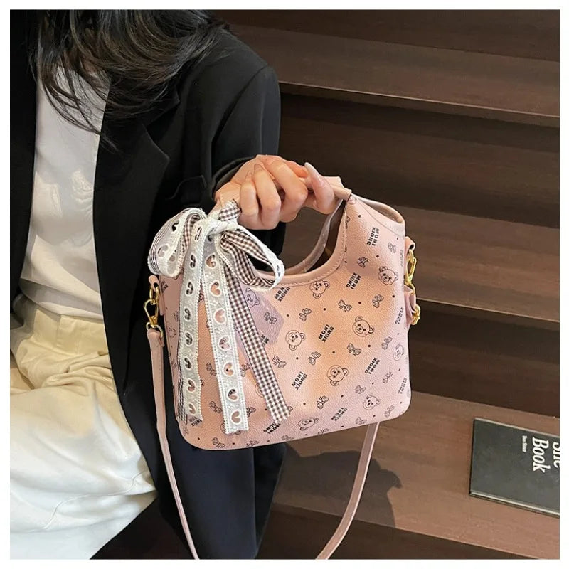 Popular bags for women, new fashionable French printed armpit tote bag, minimalist handbag, diagonal cross bag