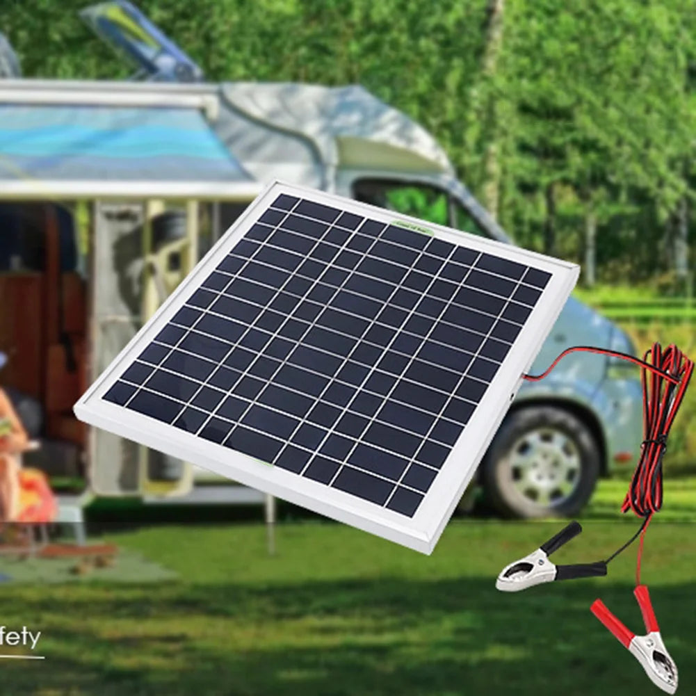 20W Portable Solar Panel for 12V Battery For Charging Weatherproof Aluminum Frame Monocrystalline 280x270x20mm