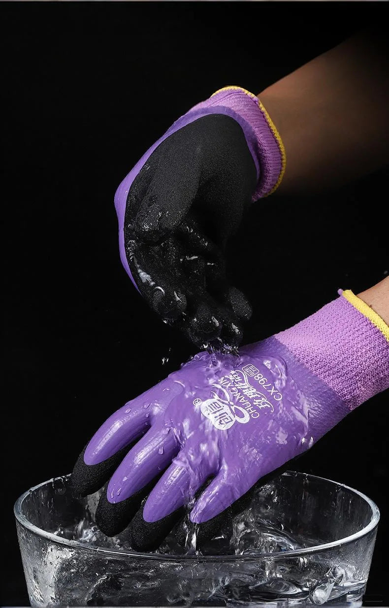 Women's Mittens Winter Thermal Work Gloves Anti-Slip Waterproof Latex Coated Warm Gloves For Garden Fishing Work Safety Gloves