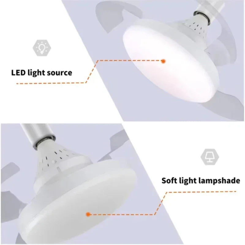 Ceiling Fan With Lighting And Remote Control, Hidden Retractable Blades, Quiet Fan Light, 3 Speeds And Dimmable,white