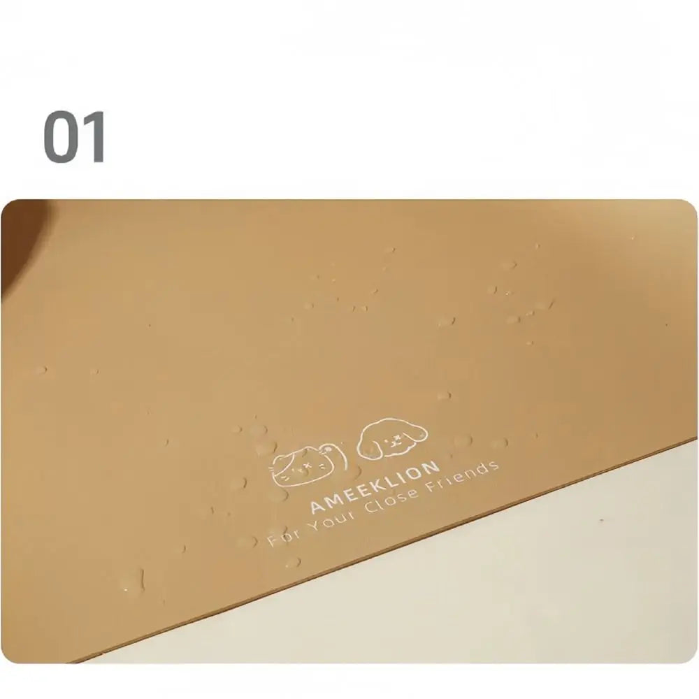 Easy To Clean PU Leather Pet Anti Spill Placemat Waterproof Anti Slip Cat Bowl Mat Oil Resistant Dog Food Pad Kitten