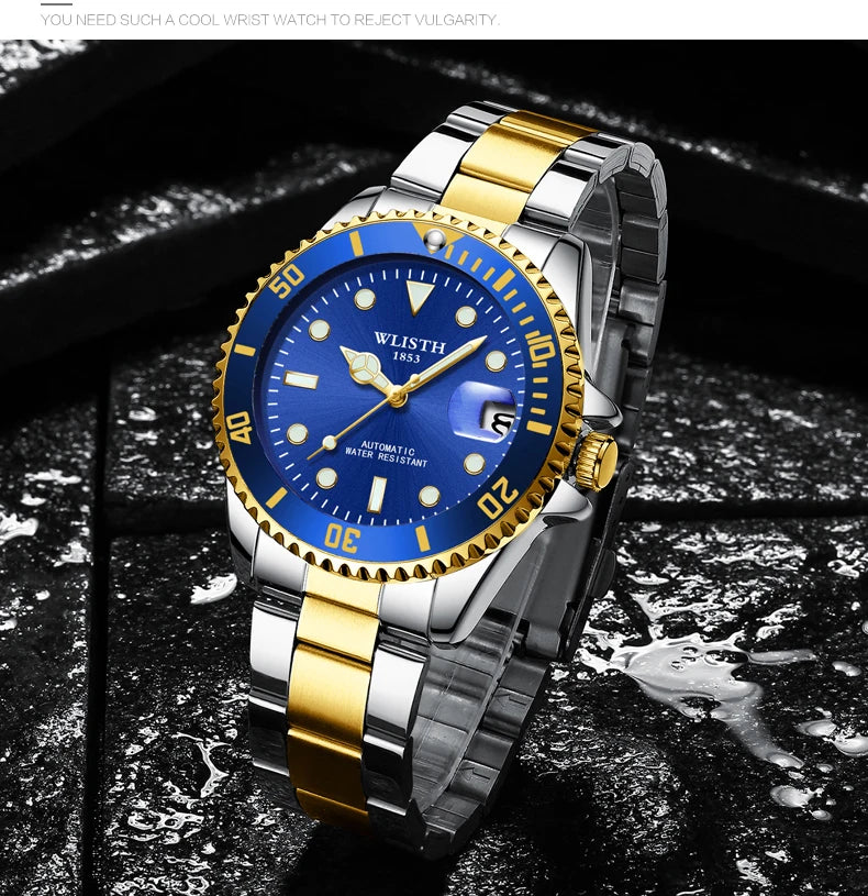Automatic Mechanical Watch for Men Simple Business Stainless Steel Luminous Luxury Sports Mechanical Watch Man reloj hombre