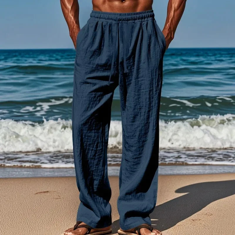 Men's Casual Pants Comfortable and Breathable Daily Wear with Fashionable Men Must Be Large Size Loose Elastic Waist Comfort