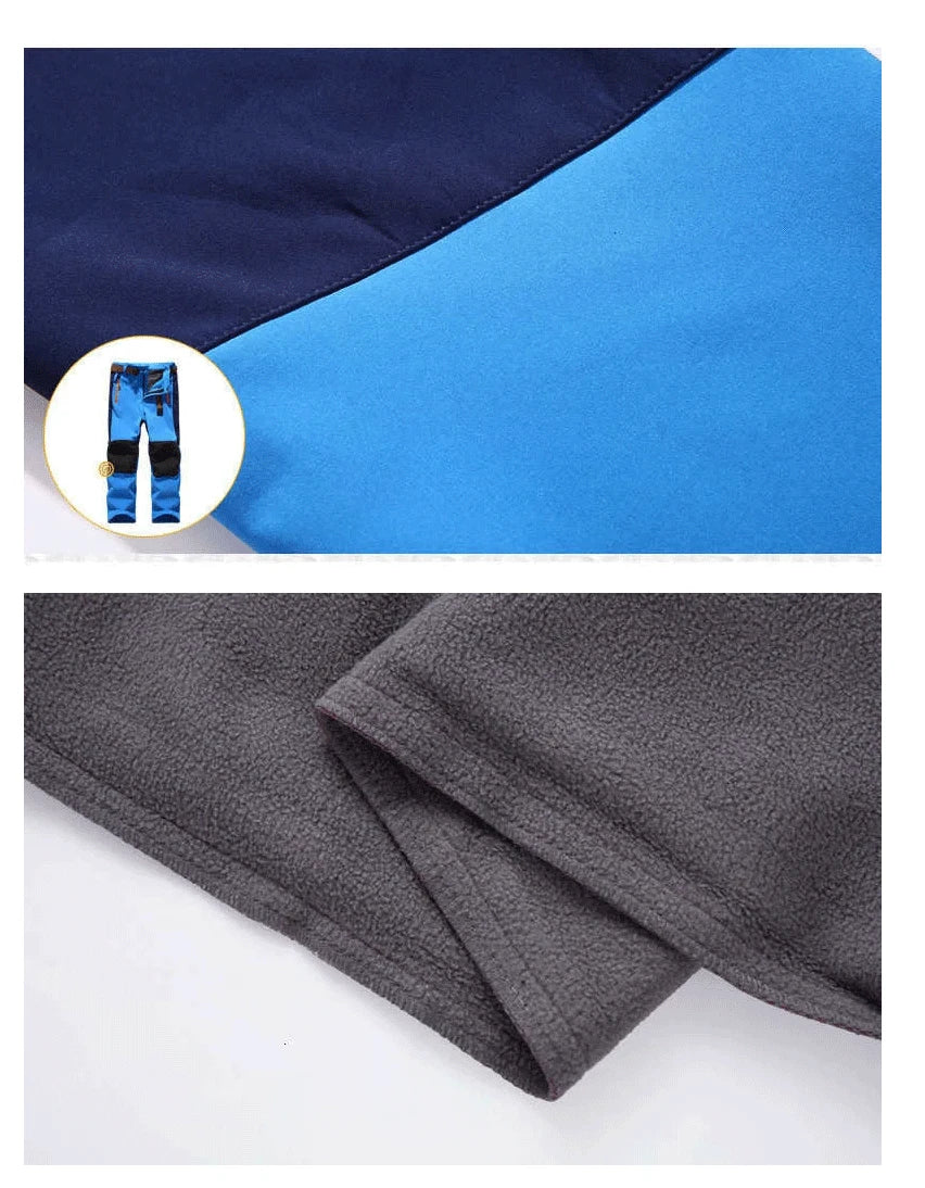 new spring windproof waterproof children outdoor kids pants boys girls soft shell pants warm teens climbing pants sweatpants