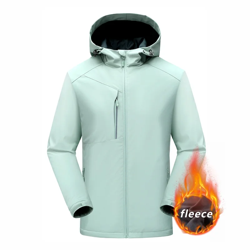 Men's Winter Inner Fleece Waterproof Jacket Custom Printing Embroidery Logo Outdoor Windbreaker Hiking Camping Thermal Coat 4xl