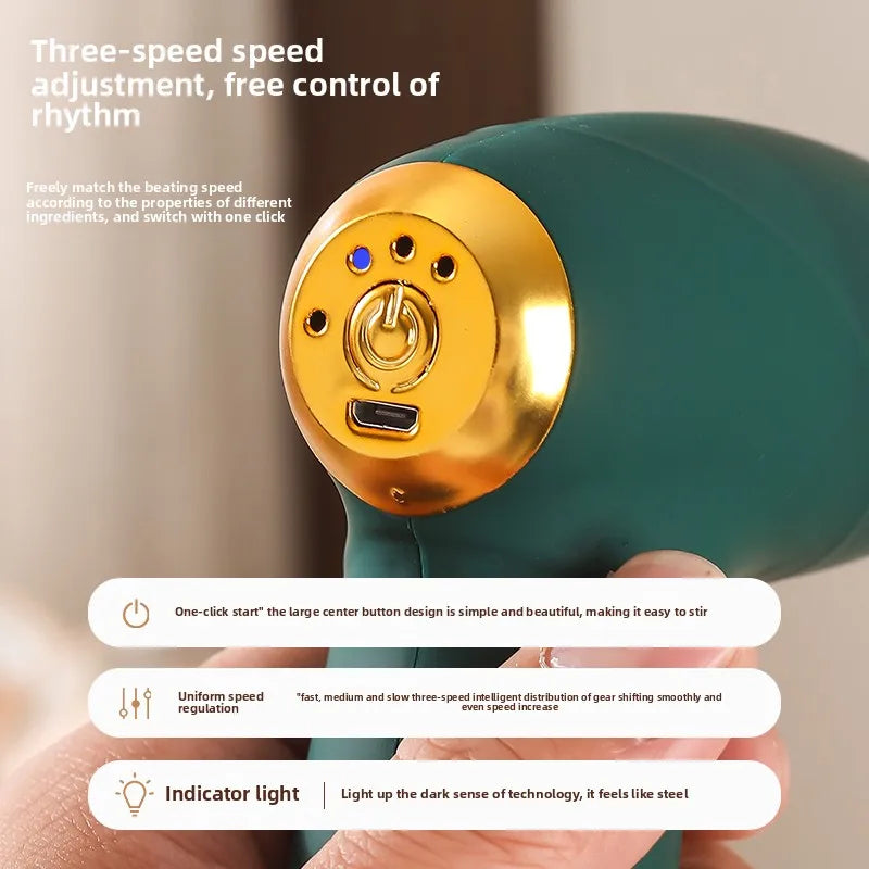 USB handheld blender, mini egg beater, coffee cream frother, rechargeable 3-speed kitchen tool, food mixer, blender