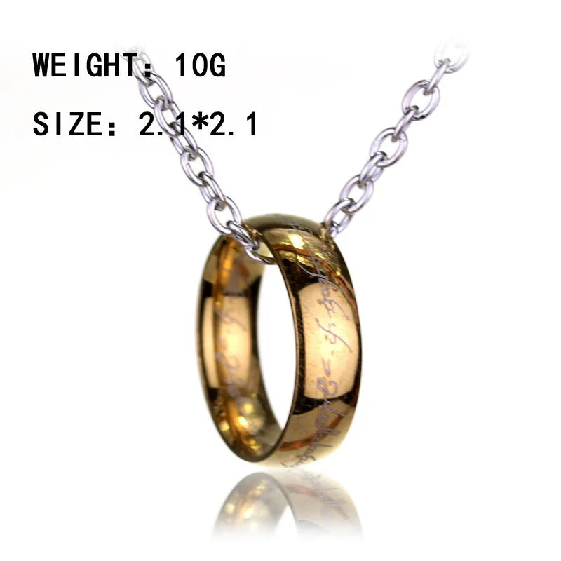 Ring, ring, necklace, stainless steel fashion accessory, hanging accessory, men's versatile clothing accessory