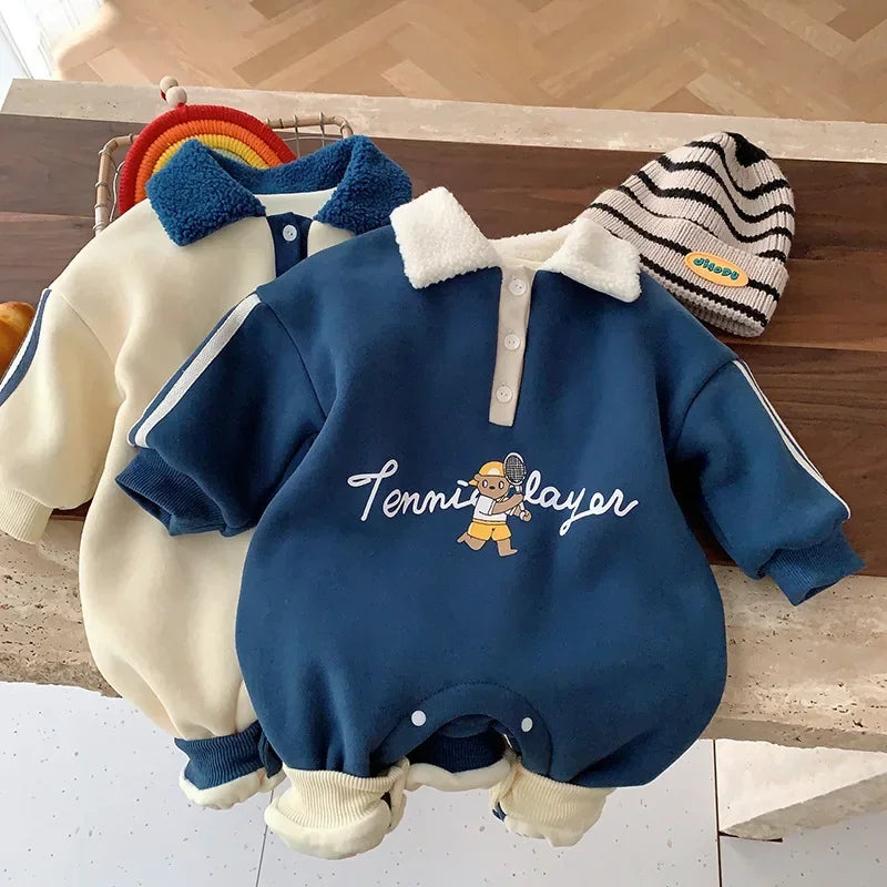 Baby Clothes 0 to 12 Months Polo Turn-down Collar Jumpsuit Winter Babies Bodysuits & One-Pieces 5-Day Shipping Baby Clothes