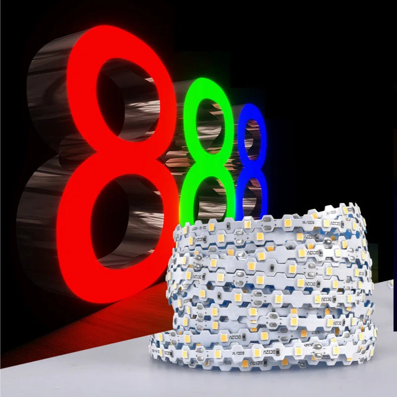 5m 2835 Led Strip S Shape Flexible 12V Led Strip Zigzag Led Light 3000k 4000k 6000k Shop Window Sign Project Channel  Display