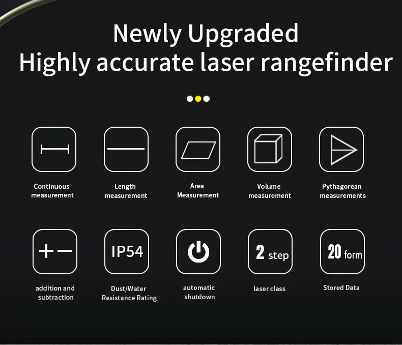 Snakol Digital Laser Distance Meter Rangefinder 50m/70m/100m/120m - Trena Roulette Ruler Tape for Measurement