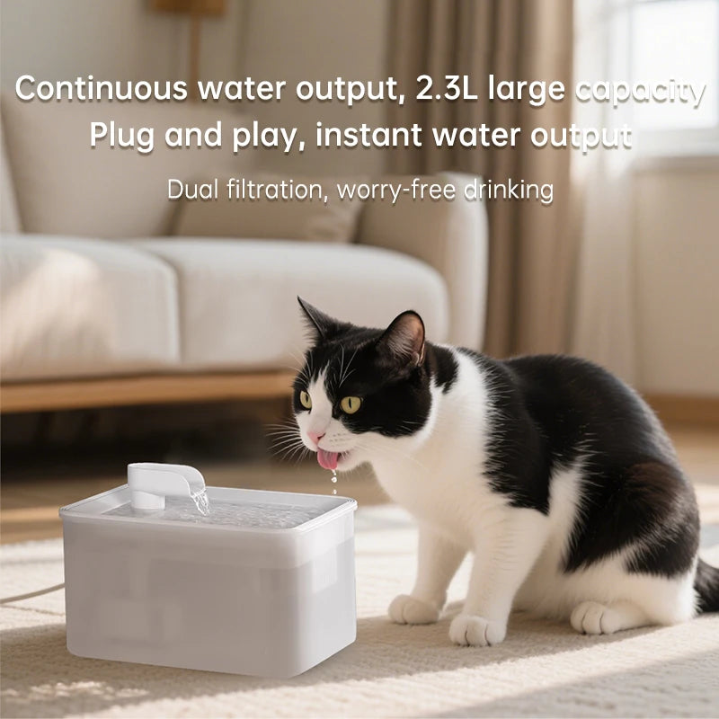 Pet water dispenser, intelligent water feeder, circulating fresh water, purified water filtration, cat and dog water dispenser