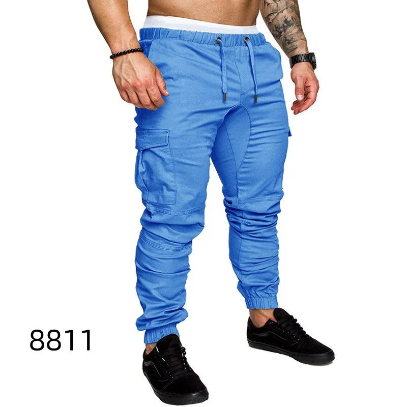 Men Pants Thin Fashion Casual Jogger Pants 2020 Streetwear Cargo Pants Men's Multi-pockets Trousers Fitness Gyms Sweatpants Mens