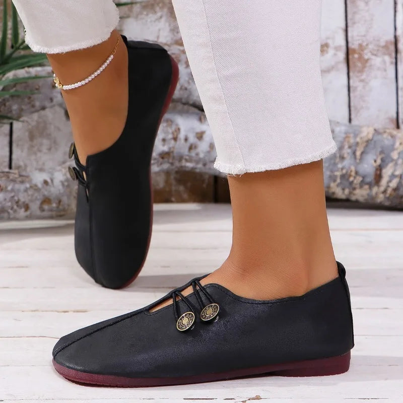 Women's Flat Shoes Soft and Comfortable Walking Light Non-slip Loafers Fashion Women's Leather Shoes Spring and Autumn 2024 New