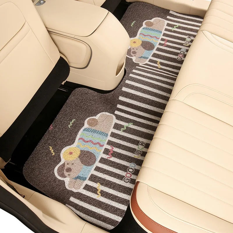 Three-piece Set Car Carpet Cute and Dirt-resistant Floor Mats Anti-dirt Non-slip Wear-resistant Protective Mats for Cars